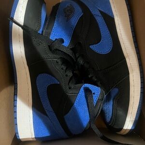 Jordan Men's Mid Sneakers in Black and Royal Blue